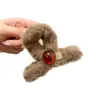 Presilha de Garra de Pelúcia Outono e Inverno Fofa Desenho Animado Presilha de Cabelo para Mulheres Grande Parte de Trás da Cabeça Presilha de Tubarão para Cabelo Grampo de Cabelo Grampo de Cabelo