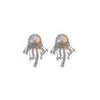 Pendientes de Plata con Diseño de Fuegos Artificiales Estilo Francés de Lujo Ligero, Pendientes de Perlas Naturales, Pendientes de Botón Elegantes y Exquisitos para Mujer con Agujas de Plata