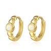 Pendientes de aro de ópalo de amor simple para mujer, plata esterlina S925, nicho pequeño, estilo ins, lujo ligero, versátiles, de alta gama