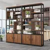 Estante de chão simples multi-camadas escritório tela moderna suporte para flores sala de estar parede divisória de ferro prateleira