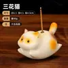 Adorno de quemador de incienso de gato lindo para decoración de mesa de té interior del hogar, soporte de incienso de mascota de té, nuevo modelo de gato auspicioso