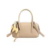 Bolso de Bowling Estilo Coreano con Patrón de Lichi para Mujer, Bolso de Mano de Gran Capacidad, Bolso de Hombro Cruzado Versátil y de Moda, Bolso Almohada