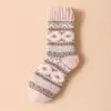 Meias, Meias Quentes, Meias de Terry Engrossadas, Meias Femininas, Meias Quentes de Inverno Estilo Étnico Retrô para Casa, Meias de Chão, Meias de Dormir