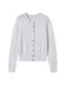 Cardigan de Punto Fino con Cuello Redondo Nuevo para Primavera y Verano de Mujer YAQI, Chaqueta Base Ajustada de Manga Larga de Tencel Europea y Americana
