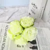 Ramo de Peonías Simuladas de Cinco Cabezas, Flores Artificiales, Estilo Pastoral, Accesorios para Bodas en Casa, Accesorios para Sesiones de Fotos