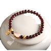 Pulsera de Calabaza Roja Granate de Imitación para Mujer Ins Nuevo Diseño Nicho Ágata Roja de Imitación Pulsera Delgada de 6 mm Regalo de Cumpleaños para Mujer
