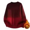 Envío transfronterizo disponible, Mono de forro polar Estilo Año Nuevo Rojo degradado Forrado de forro polar Engrosado Mono de forro polar para hombre