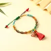 Pulsera de Cuerda de Colores del Festival del Bote del Dragón, Pulsera de Borla Pequeña de Zongzi Tejida a Mano, Adorno de Mano de Cuerda Roja de Cinco Colores de Buena Suerte para Niños
