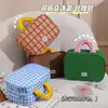 Bolsa de tocador de color contrastante de aspecto elegante con gancho, bolsa de cosméticos de gran capacidad, bolsa de almacenamiento portátil para viajes, bolsa de tocador con separación de húmedo y seco