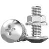 Conjunto de parafuso e porca de aço inoxidável 304 com cabeça grande e plana, porca com flange, parafuso com porca, cabeça grande de guarda-chuva, parafuso Phillips