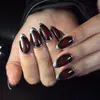 Otoño e Invierno Sentido Avanzado Arte de Uñas Uñas Postizas Círculo Plateado Piezas de Uña Usables Almendra Corta Venta Caliente Europea y Americana Uña Usable