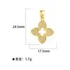 Pingente Geométrico Meizu com Zircônia Micro-Incustada, Banhado a Cobre com Ouro Real 18K, Acessórios Criativos Versáteis para Pulseira DIY, Colar