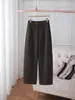 [Estilo Novo de Inverno] Veludo Quente Casual Mais Fácil de Combinar Calças Afuniladas de Cintura Alta Slim Calças Retas Slim