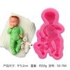 Molde de silicone de anjo 3D tridimensional vela molde de pirulito de bebê sabonete molde de plástico menino menina assar bolo