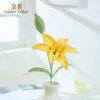 Producto terminado tejido a mano: Flor de lirio artificial de alta calidad hecha de hilo, un solo tallo, perfecta como regalo para el Día del Maestro, flor de hilo tejida