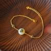 Conjunto de prata estilo maré nacional estilo chinês 925 com pulseira Hetian Jade Yipin Qinglian HTYH031