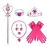 Accesorios de COSPLAY Vestido Corona Traje Dibujos animados Joyas Corona de diamantes para niños Varita mágica Trenza falsa Guantes