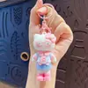 Chaveiro Criativo de Gatinho KT Chefe Flocado Desenho Animado Pingente de Bolsa Fofo Chaveiro de Carro Presente Atacado