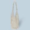 Bolsa de Mão Vazada com Pérolas Artificiais Feita à Mão para Mulheres Design de Nicho Bolsa Saco Versátil para o Dia a Dia Bolsa de Ombro para Mulheres Bolsa de Estilo Universal