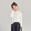 Momo's Home 2026 Primavera Nueva Camiseta Básica para Niñas Versátil Estampado de Letras para Niños Camiseta de Manga Larga de Algodón Puro