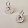 Pendientes de Disco de Hielo Picado, Diseño de Nicho de Lujo Ligero, Moda Exquisita de Lujo Ligero, Simplicidad Exquisita, Modernos y Versátiles