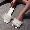 2026 Estilo Coreano de Um Passo Verão Feminino Nova Moda Versátil Temperamento Pérola Renda Estilo Fada Chinelos Transfronteiriço