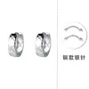 Pendientes S999 de Plata Pura con Sencillo Patrón de Diamante para Mujer, Lujo Ligero Estilo Chanel, Estilo Trendy de Influencer de Instagram, Pendientes de Aro Elegantes al por Mayor