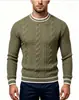 Suéter de Punto Trenzado Retro Americano para Hombre Otoño e Invierno Estilo Nuevo Juventud Casual de Moda Prendas de Punto Suéter Básico