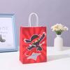 Bolsa de Regalo de Dibujos Animados Temática Ninja Negra y Roja Bolsa de Papel Kraft Bolsa Tote para Fiesta Venta Directa de Fábrica
