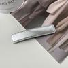 Horquilla para el cabello de cuero dulce y fresco plateado estilo japonés y coreano, minimalista, de color puro, que combina con todo, de alta gama, clip BB, horquilla lateral moderna, accesorios para el cabello para mujeres