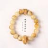 Cuentas de Rosario de Semilla de Bodhi de Jade Blanco Original DIY Quemadas con Carbón Semilla de Bodhi Zi con Sándalo Conejo de Jade Lindo Anillo Corredizo Pulsera de un Círculo