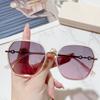 P28153 Gafas de Sol Unisex para Pareja HD Polarizadas Espejo Parasol Retro Elegantes para Mujer Disparo Callejero Combinan con Todo Espejo para Conducir