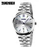 Time beauty SKMEI nueva moda clásico para hombre correa de acero calendario impermeable reloj deportivo simple de negocios reloj de cuarzo