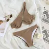 Amazon Trajes de Baño 2026 Nuevo Sexy Multicolor de un Hombro con Aros Biquini de Dos Piezas Push-Up Triángulo Bikini de Playa