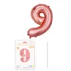 Globo de Número de Película de Aluminio de 16 pulgadas Deluxe Empaque Individual Paquete de Cartón Globo de Papel de Aluminio Decoración para Fiesta de Cumpleaños Arreglo Venta al por Mayor