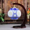Lámpara de Cerámica Hueca Delgada Jingdezhen para Estudio, Dormitorio, Lámpara de Mesita de Noche, Protección Ocular, Decoración Creativa de Boda, Lámpara de Mesa Estilo Chino