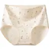 Estilo Pastoral Algodón Puro Antibacteriano en la Entrepierna Clase A Transpirable Entrepierna Extendida Ropa Interior para Mujer Talla Grande Bragas Florales para Mujer
