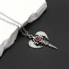 Estilo Gótico Retro Cadena Colgante Collar Corazón Punk Oscuro Cruz Roja y Negra Murciélago Multielemento Accesorios Transfronterizos