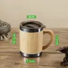 Nueva Taza Térmica de Acero Inoxidable 304 con Funda de Bambú Transfronteriza, Portátil para Coche, Regalo de Negocios, Taza Recta de Bambú, Se Puede Personalizar con Logo