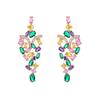 S925 prata stud brincos luxo pesado colorido brincos de zircão joias 2021 novos brincos para mulheres design requintado