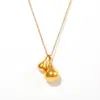 Collar con colgante de gota de agua y viento elegante de estilo europeo y americano para mujer, nuevo y sencillo, cadena de suéter chapada en oro de acero inoxidable que combina con todo, joyería al por mayor