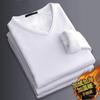 Atacado de fábrica masculino veludo não invertido forrado com fleece espessado pulôver de inverno ajuste slim manga longa gola de jardim/gola V camiseta base