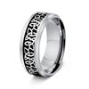 Joyería Masculina Europea y Americana de Venta Caliente Transfronteriza Anillo de Acero Inoxidable para Hombre de 8 mm Anillo con Nudo Celta Triángulo