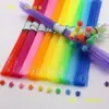 Tubo de plástico estrella pajilla estrella tejido a mano haciendo estrella origami estrella luminosa colorida tubo estrella doblar