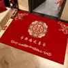 Tapete de porta festivo de terra de diatomáceas vermelho, perfeito para recém-casados, durável e antiderrapante, adequado para uso doméstico na entrada.