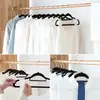 Cabide flocado de 42cm, cabide de veludo antiderrapante, cabide para armazenamento e organização doméstica, suporte multifuncional para roupas, cabide de plástico