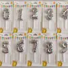 Velas de número folheadas a ouro embaladas individualmente para confeitarias e padarias, velas de decoração de bolo, velas para celebração do primeiro aniversário de bebê
