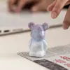 Estatueta de Urso em Cerâmica com Esmalte de Cristal Queimado em Forno, Animal de Estimação de Chá Criativo para Entusiastas de Chá, Artesanato Fofo para Decoração de Mesa e Carro
