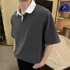 Camisa Polo Falsa de Dos Piezas Estilo Old Money Igual que Edison Chen para Hombres y Mujeres, Camiseta de Verano Holgada de Manga Corta con Cuello de Solapa Bloque de Color