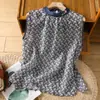 Foto Real de Colete Sem Manga Bordado à Mão com Estampa de Peônia Estilo Étnico Retrô Literário Feminino Traje Zen para Chá